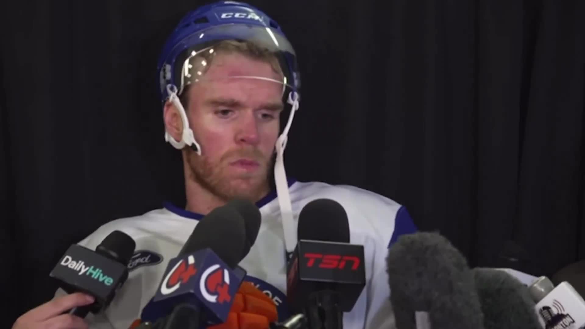Connor McDavid was asked about signing a short-term contract in Edmonton.