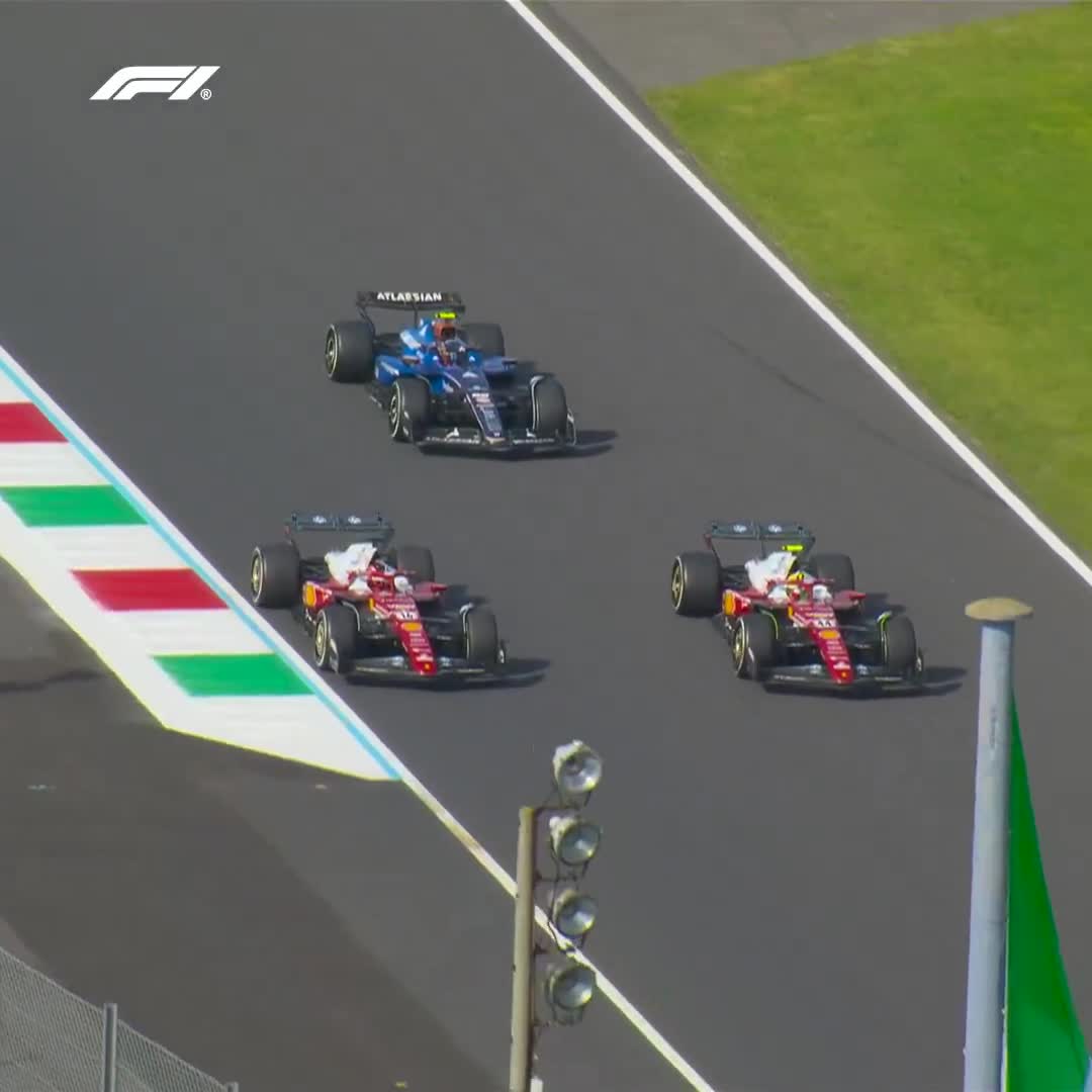 Moment Lewis, Charles and Carlos appear together in front of Ferrari fans at the Italian GP #F1 #ItalianGP