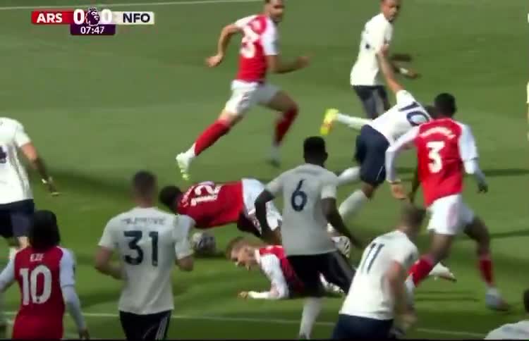 The moment Odegaard was injured