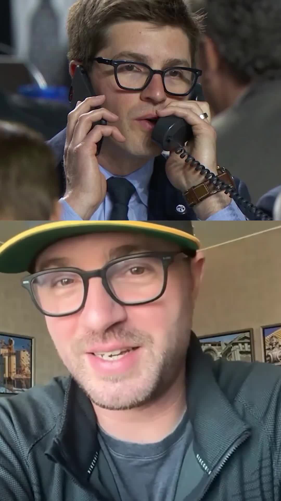 Kyle Dubas explained the viral photo of him using two phones at the NHL Draft