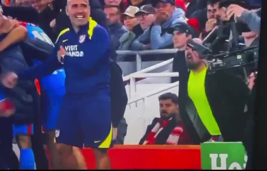 Liverpool fan who went at it with Simeone while Atletico scored their second goal