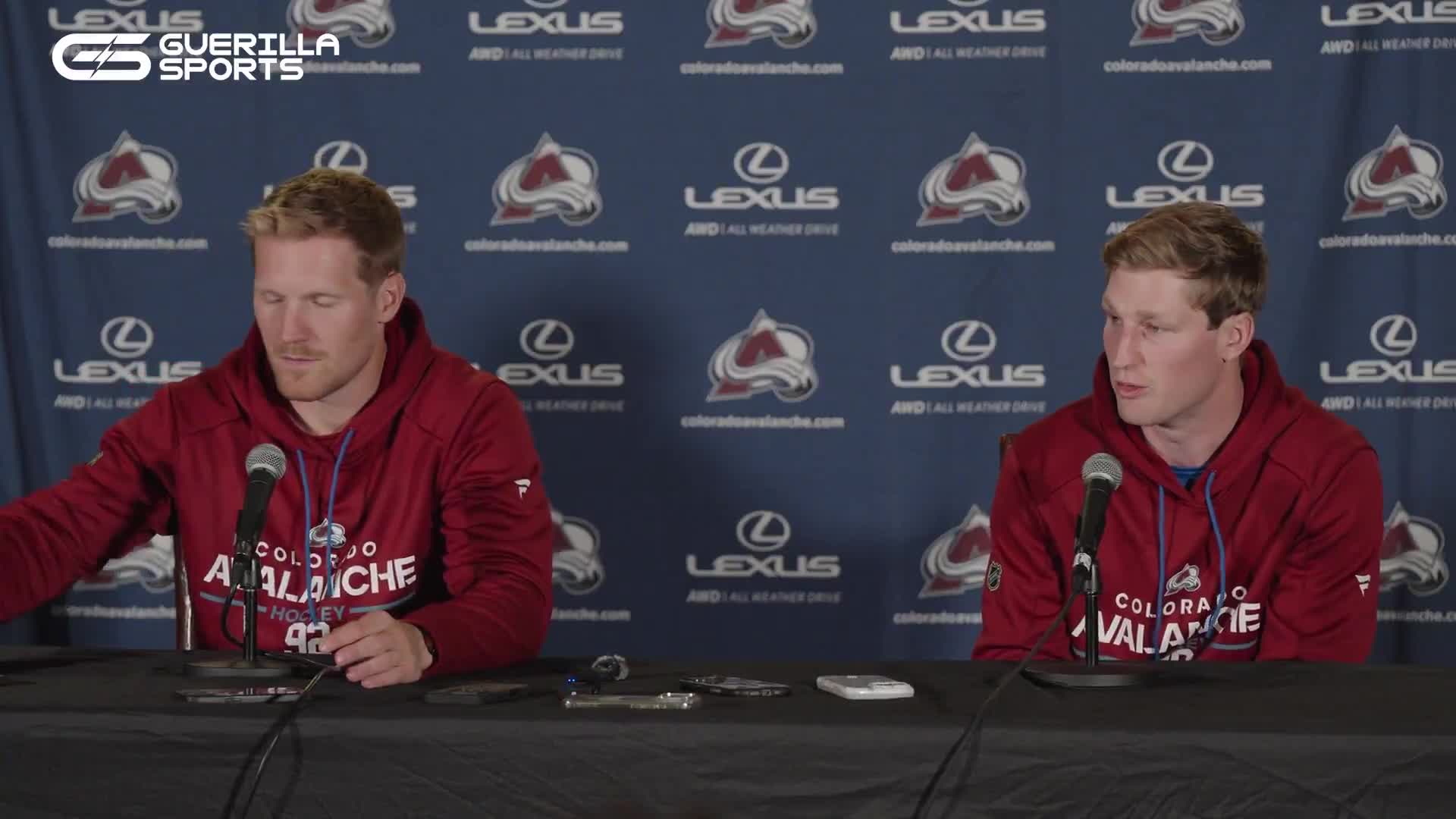Gabe Landeskog answered someone’s phone during a press conference
