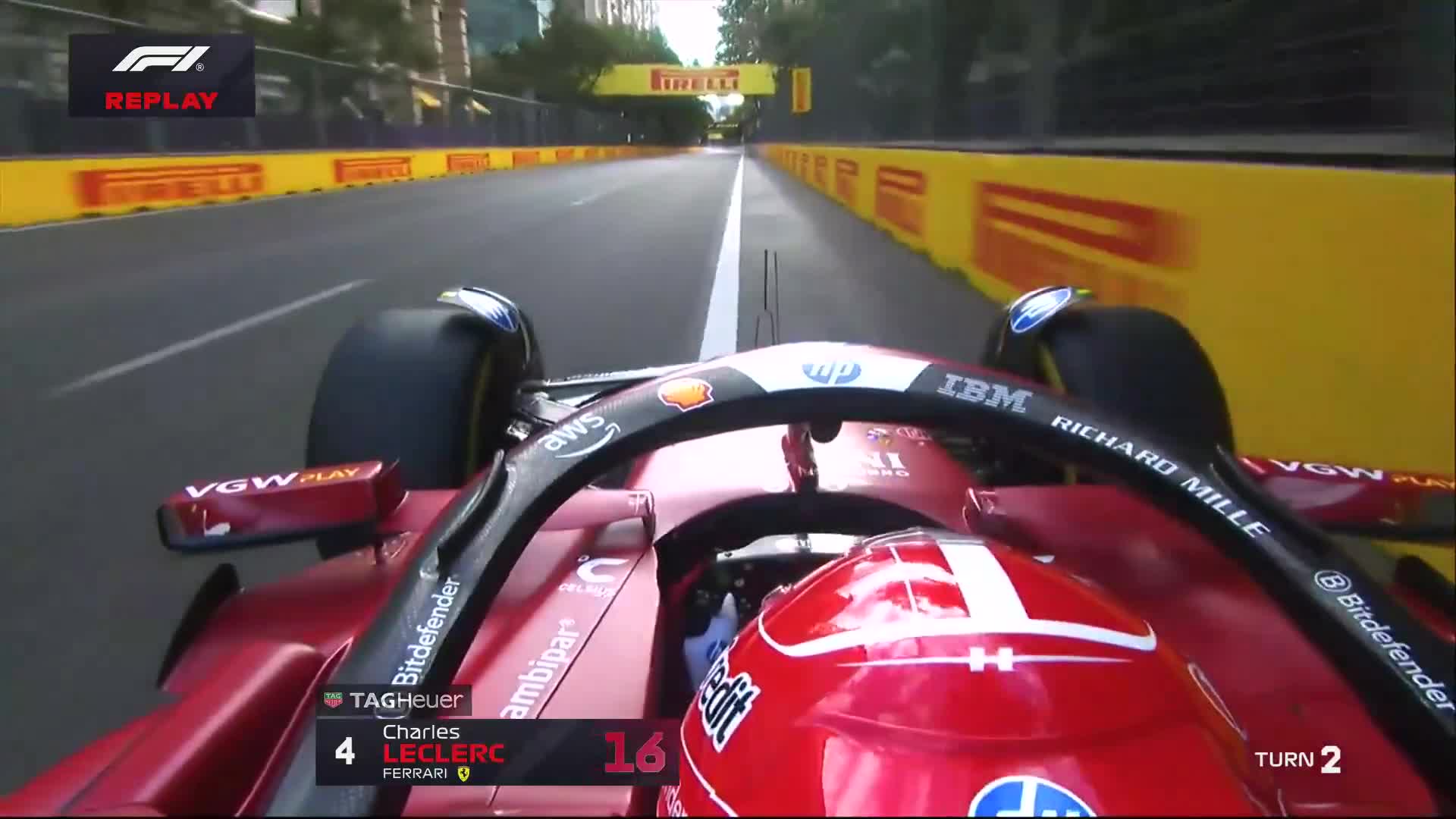 Leclerc goes P4 despite clattering the barriers at Turn 2