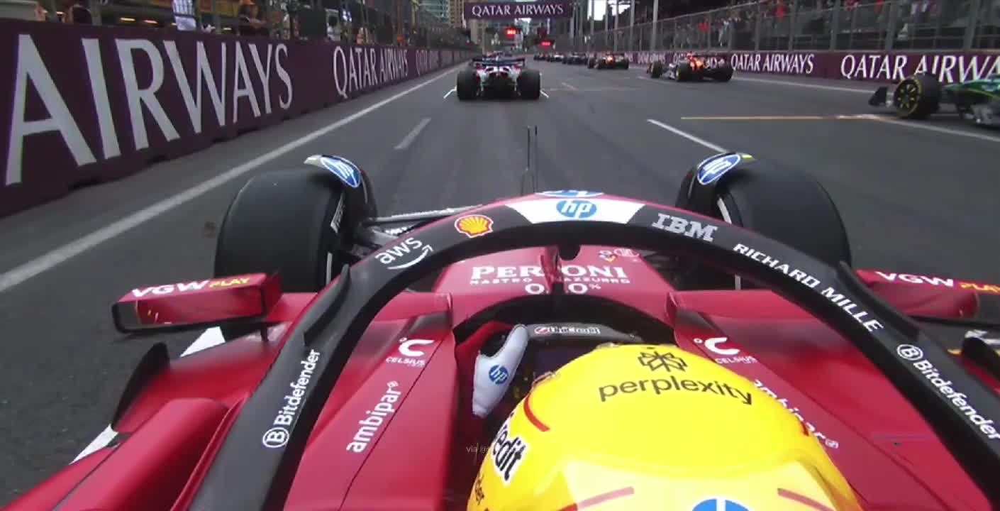 Lewis Hamilton's race start, and overtake on Alonso - who he reported jumped his start. Lewis is now P10, tucked behind his teammate in P9.