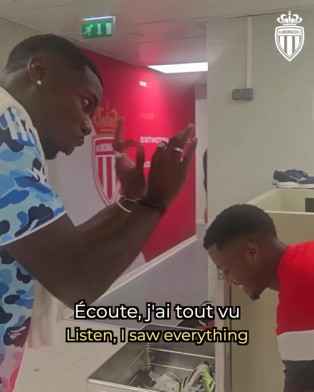 Paul Pogba talking to Ansu Fati after his 2 goals for Monaco