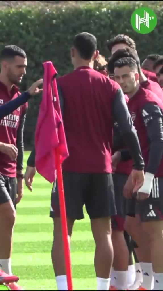William Saliba gets a few slaps from his Arsenal team-mates to celebrate his new deal.