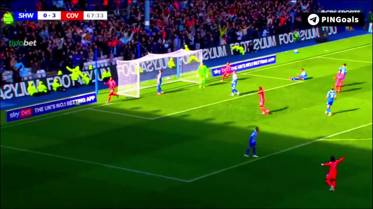 Sheffield Wednesday 0 - 4 Coventry - Ellis Simms 68'