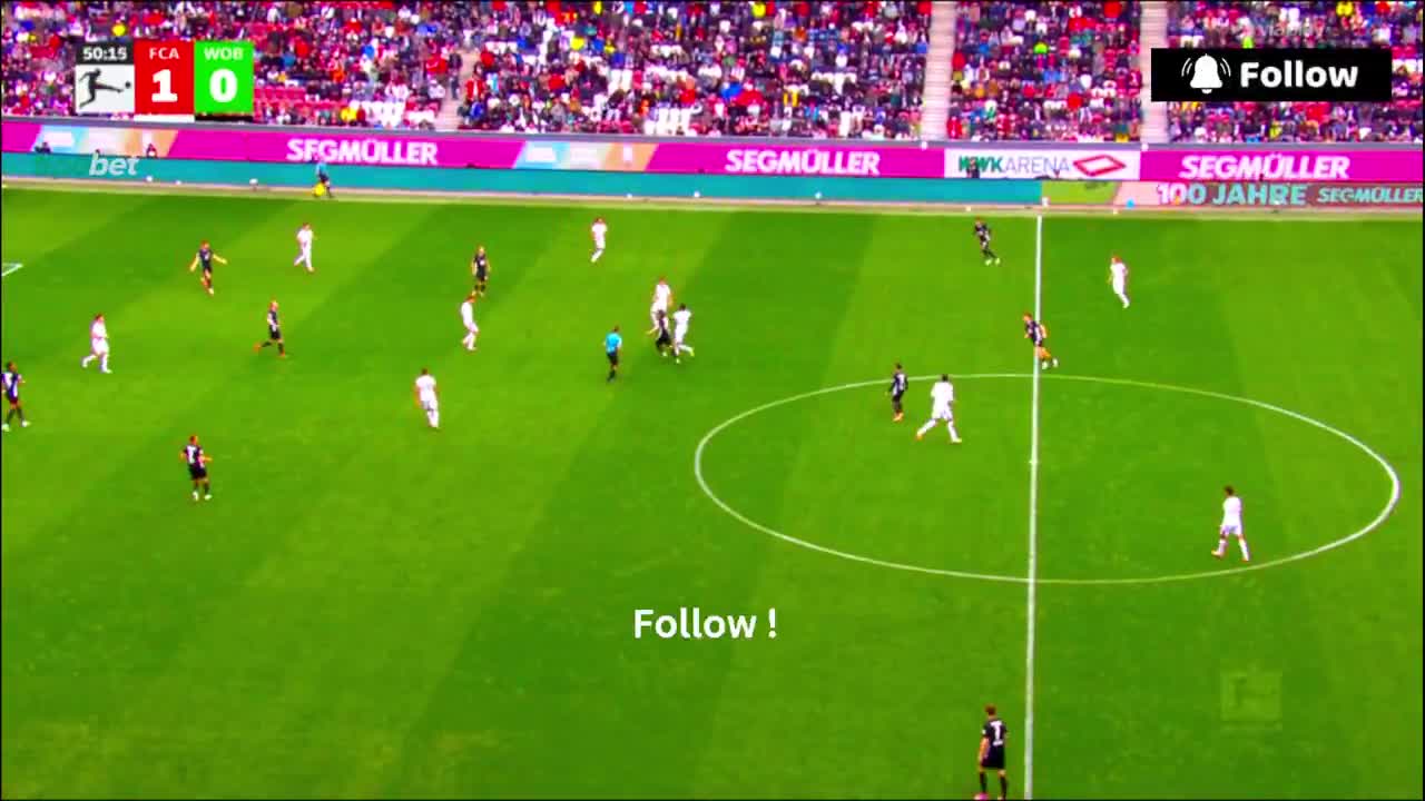 Augsburg 2 - 0 Wolfsburg - Mert Komur 51'