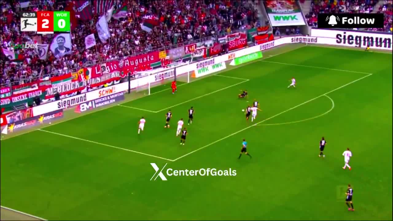 Augsburg 3 - 0 Wolfsburg - Robin Fellhauer 64'