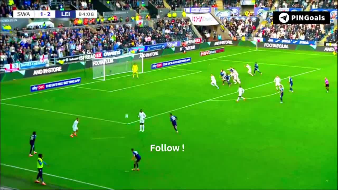 Swansea City 1 - [3] Leicester City - Issahaku Fatawu 77'