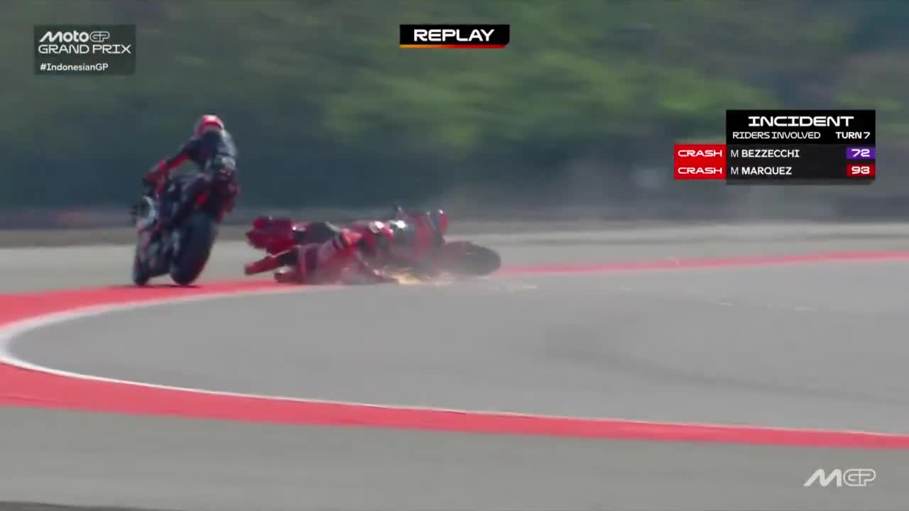 [OT] Massive crash for Bezzecchi & Marc Márquez at the Indonesian GP