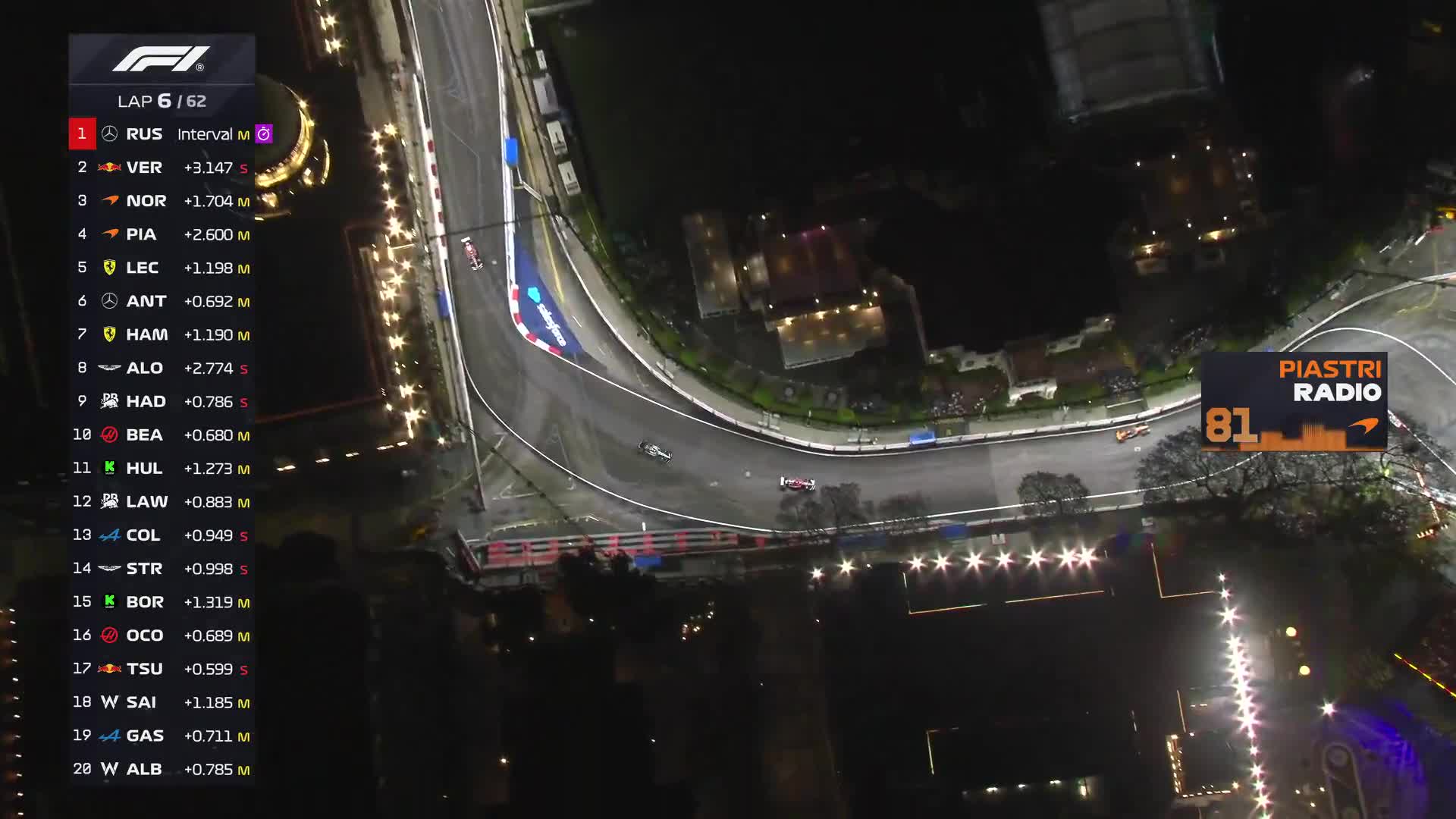 Hear from Oscar Piastri over the radio after the first lap contact with teammate Lando Norris