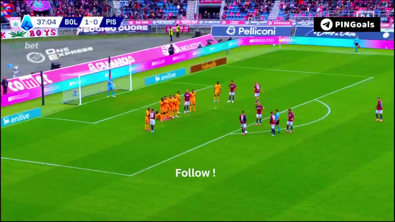 Bologna 2 - 0 Pisa - Nikola Moro 38'