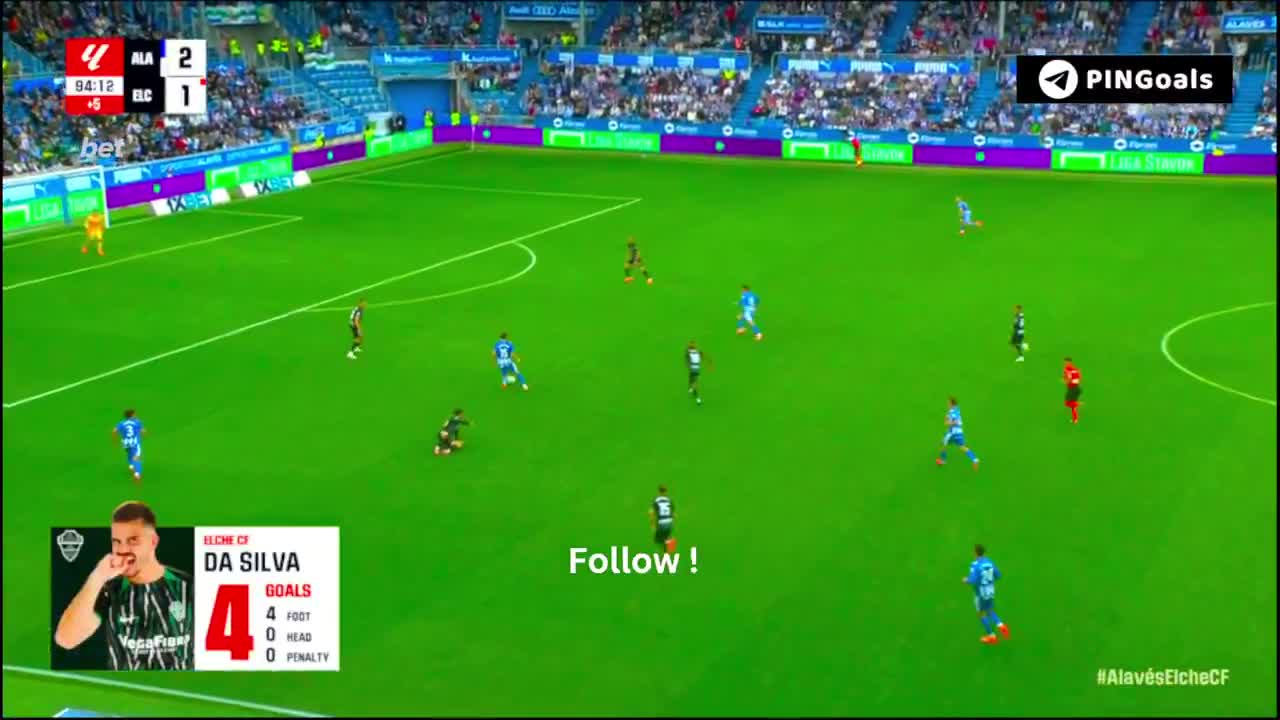 Alaves [3] - 1 Elche - Lucas Boye 90+5'