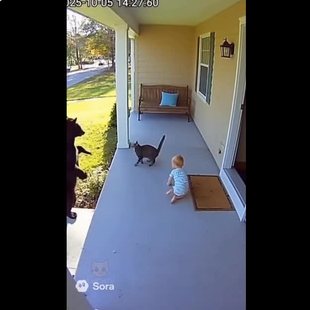 Cats Saving Babies from Bears (2)