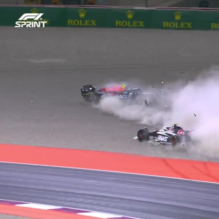 On This Day 2023, Dramatic Qatar Sprint Crash Involving Pérez, Ocon & Hülkenberg