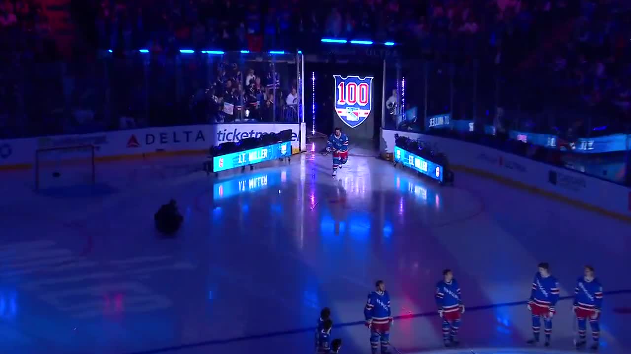JT Miller hits the ice for the first time as New York Rangers Captain. 🔥