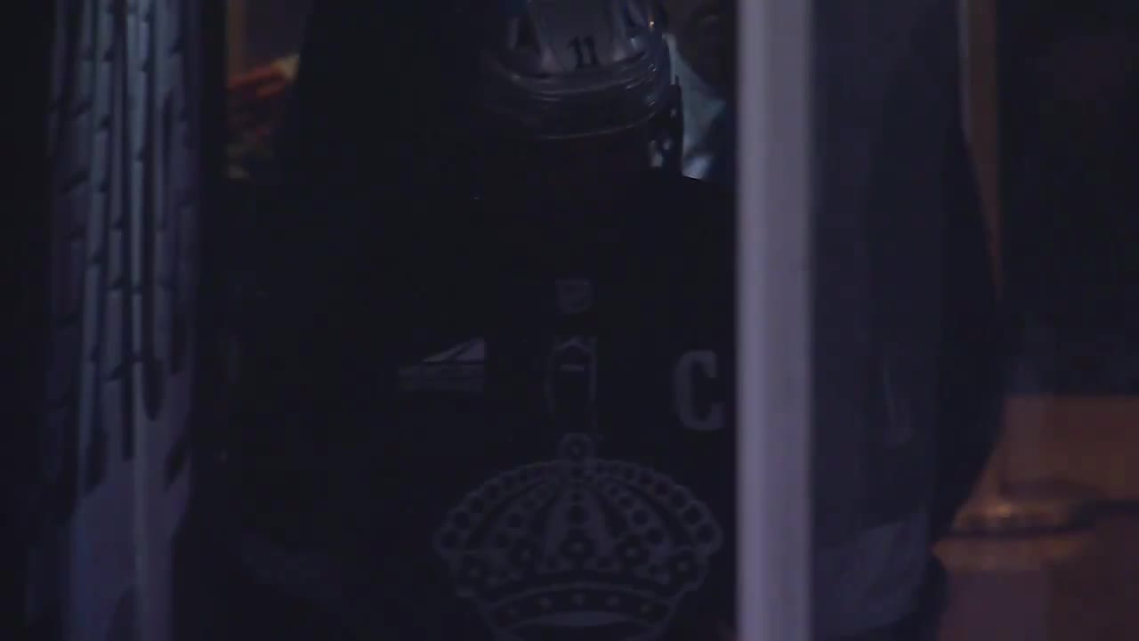 A loud ovation from Kings fans for their captain as he is introduced for his final home opener