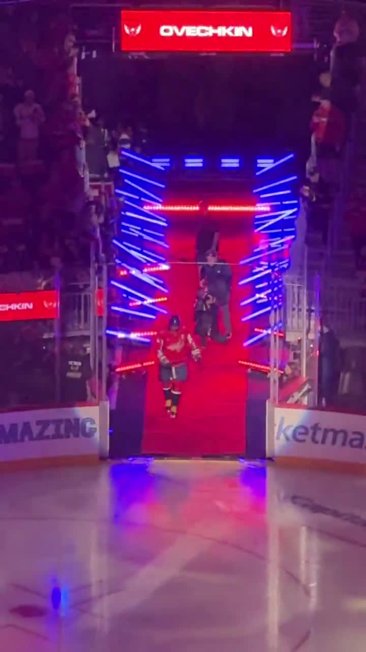 Fans give Alex Ovechkin a round of applause as he take the ice for the first time this season.