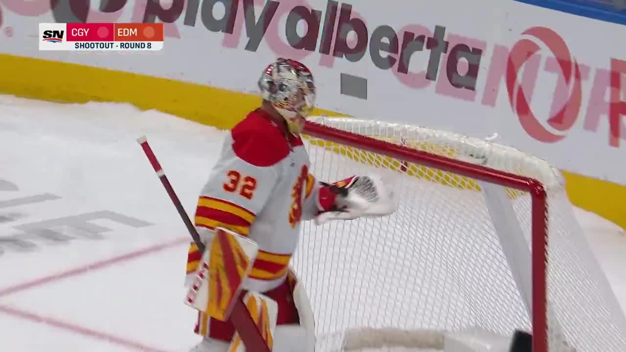 Dustin Wolf kissed the crossbar after it made a game-saving stop in the shootout