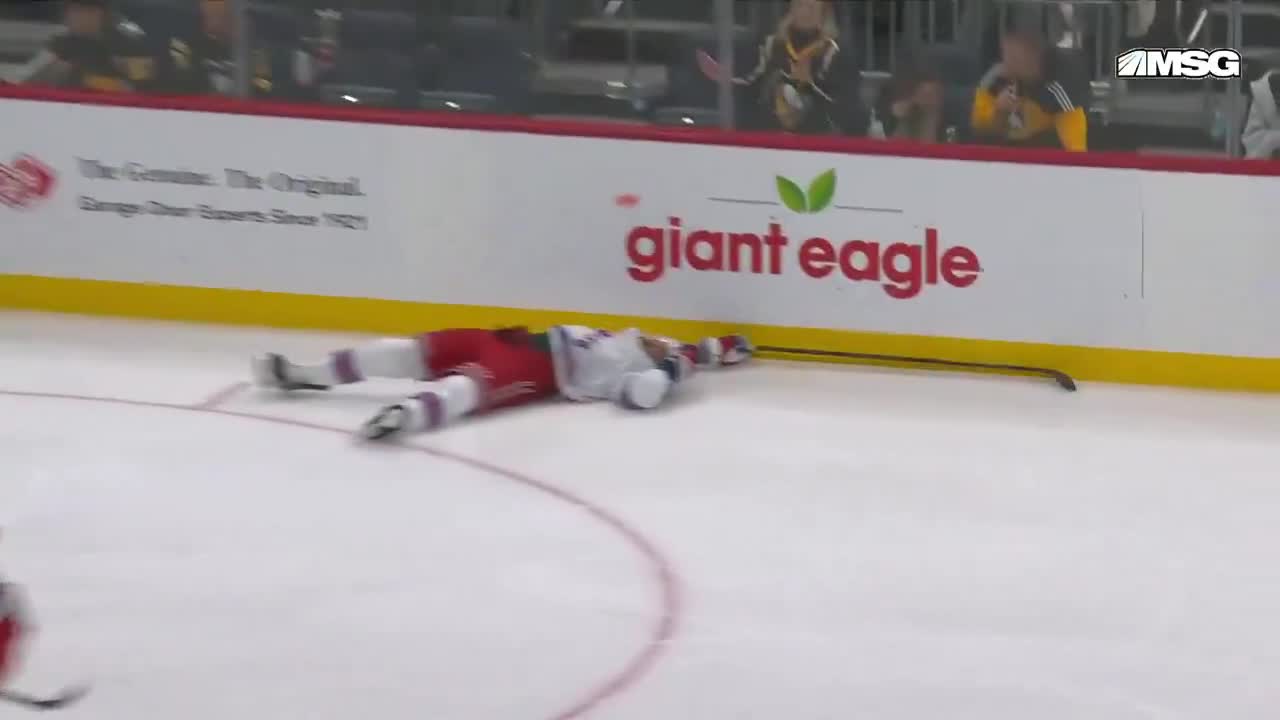 Carson Soucy left the ice without assistance after a collision with Rakell and into the boards