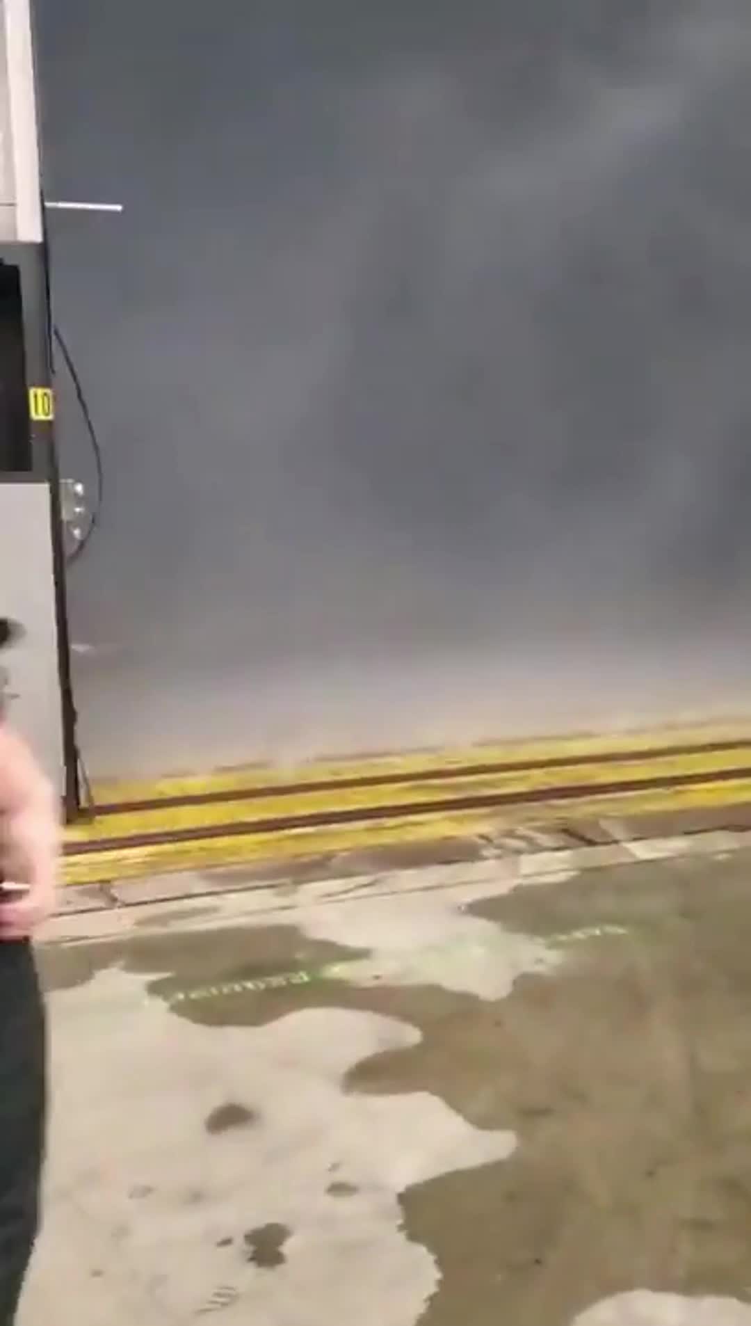 Rain Storm in Alabama outside this factory door looks like a portal to another world (2)