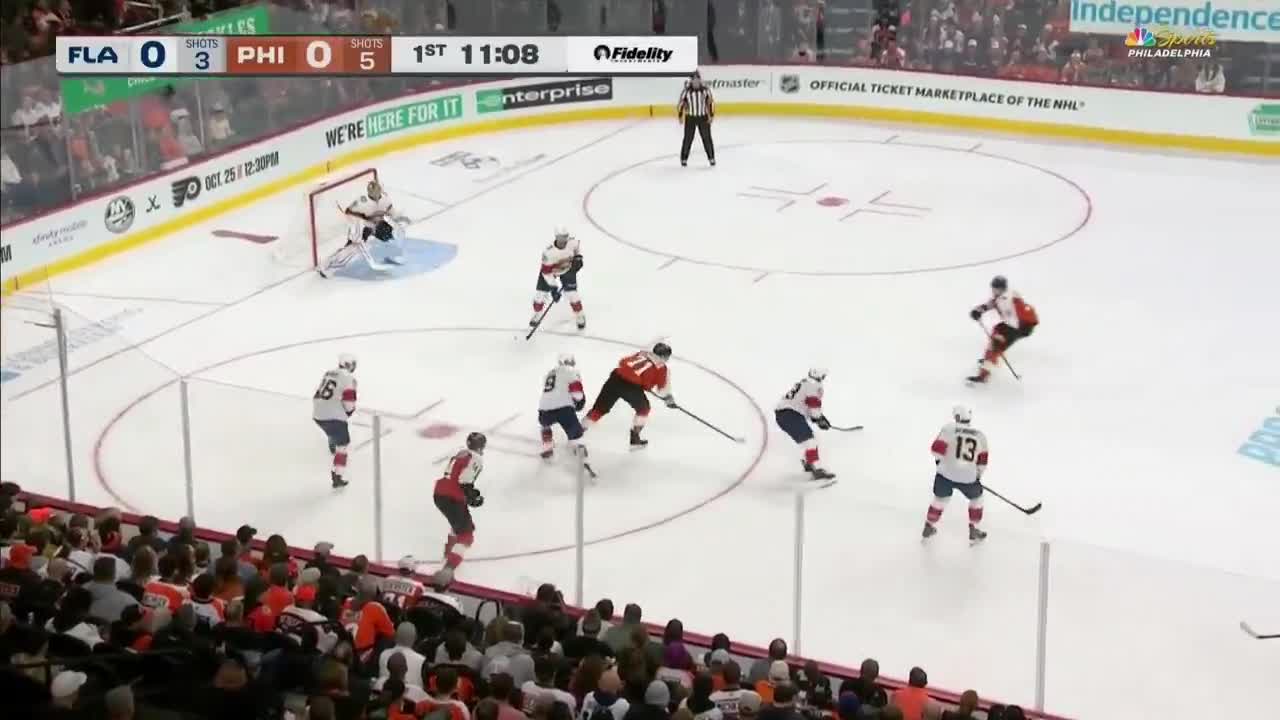 tyson foerster!!!! what a snipe!!! great pass from couturier. 1-0.