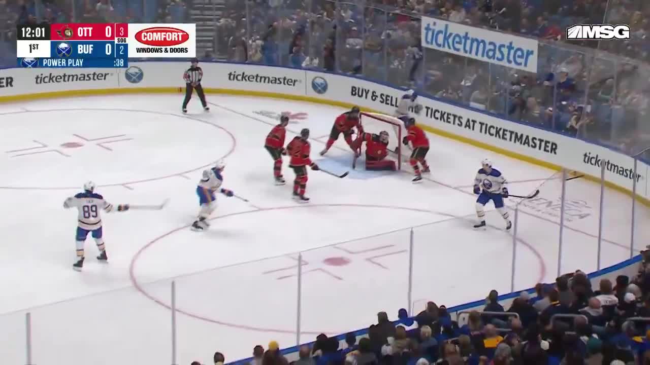 the buffalo sabres have scored, the buffalo sabres have the lead