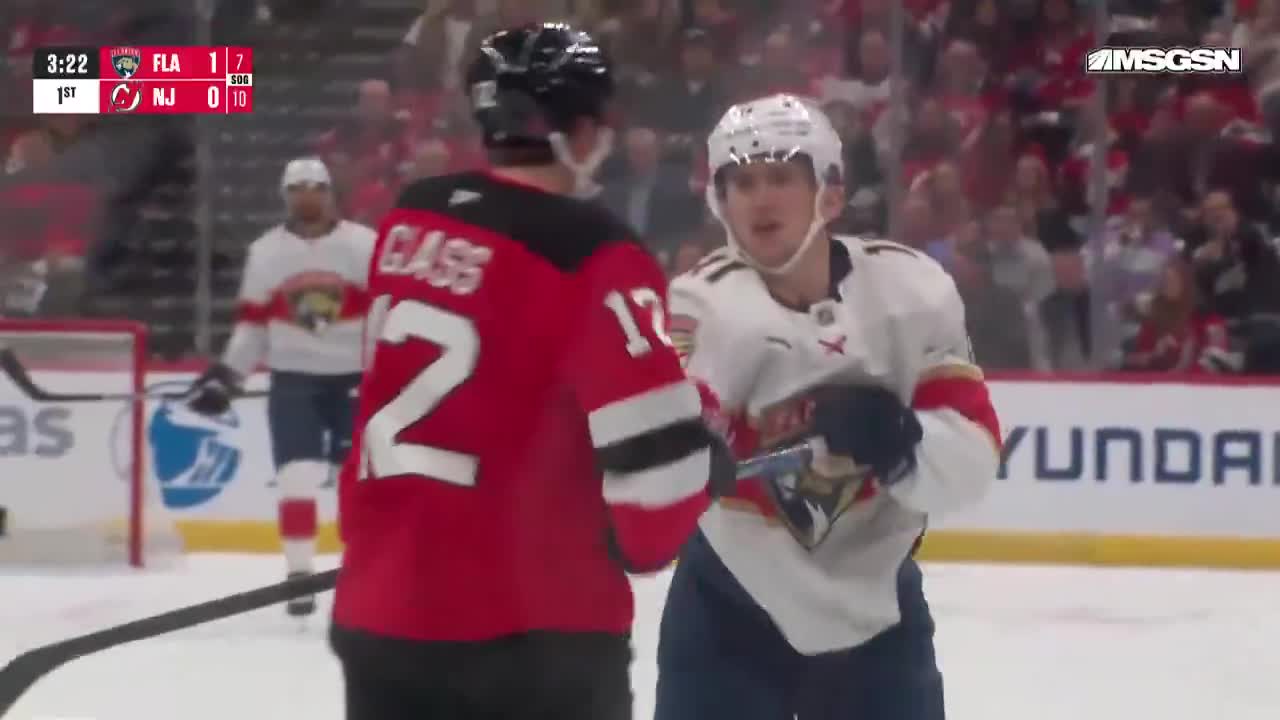 Samoskevich and Glass go at it and then more Panthers and Devils have some words