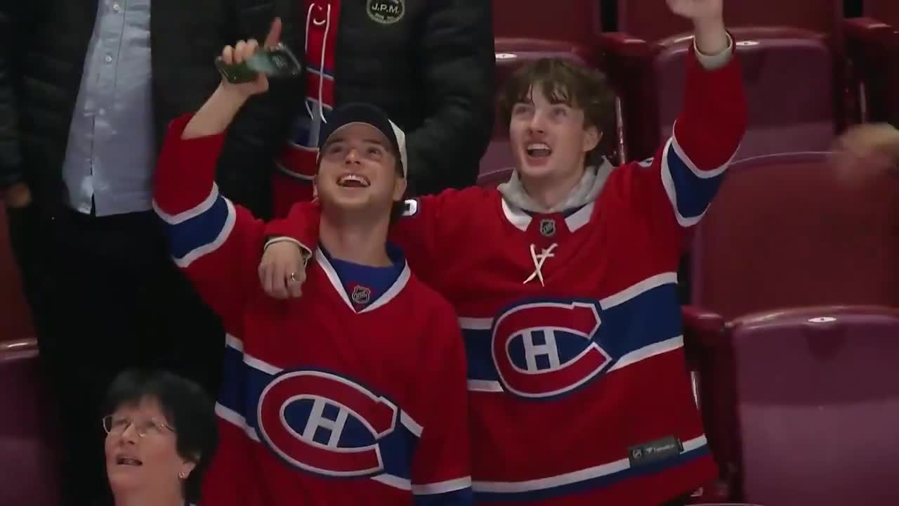 The fans in Montreal with OLE chants for Cole Caufield, who is now tied for the franchise record for OT goals