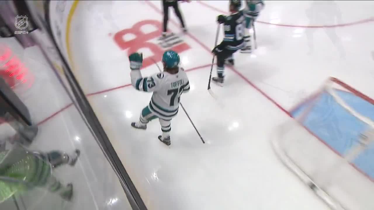 Right place right time for Tyler Toffoli to get the Sharks on the board
