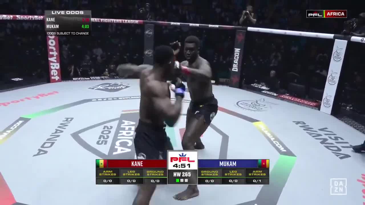 caposa on X Insane 23 second walk-off head kick KO by Abdoulaye