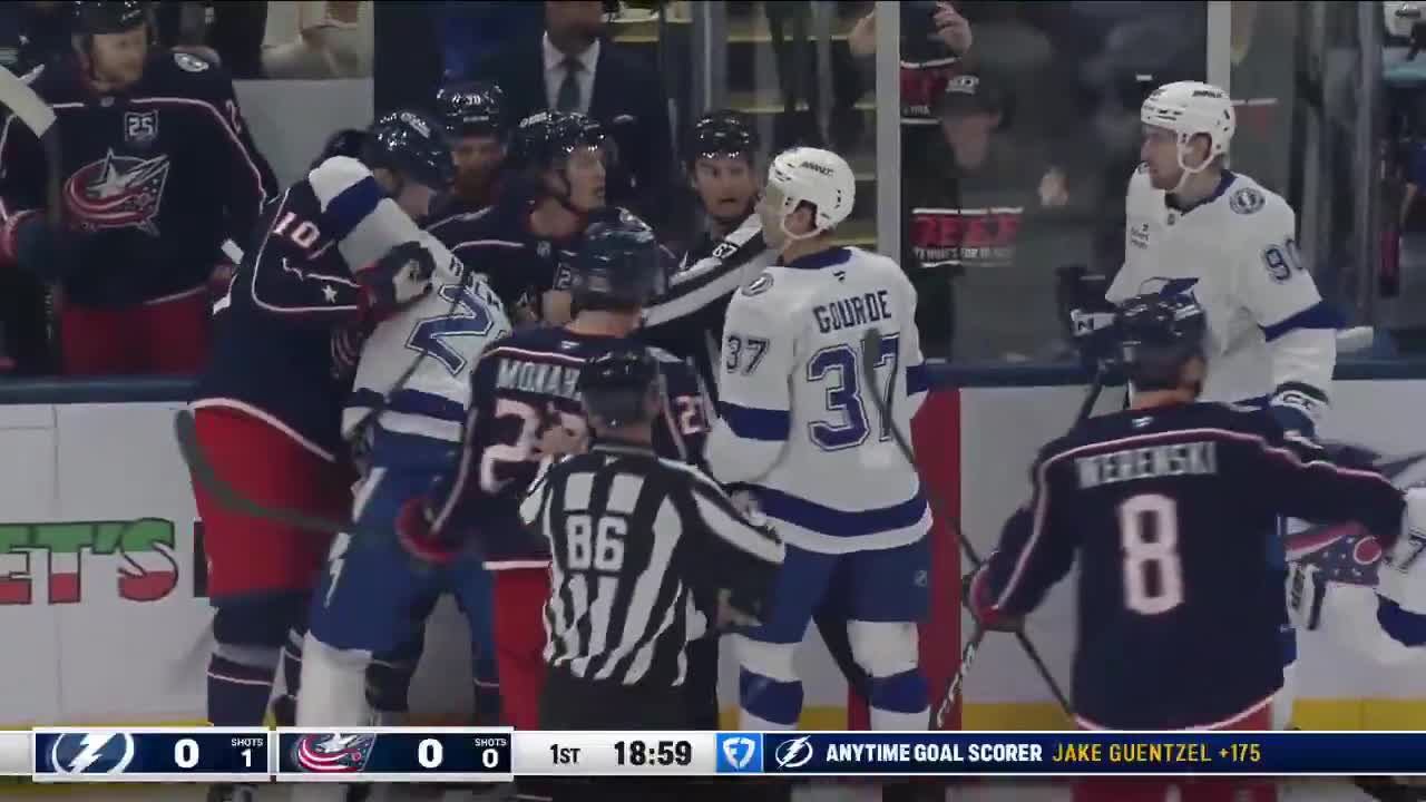 Things are ALREADY getting physical between the Lightning and Jackets!