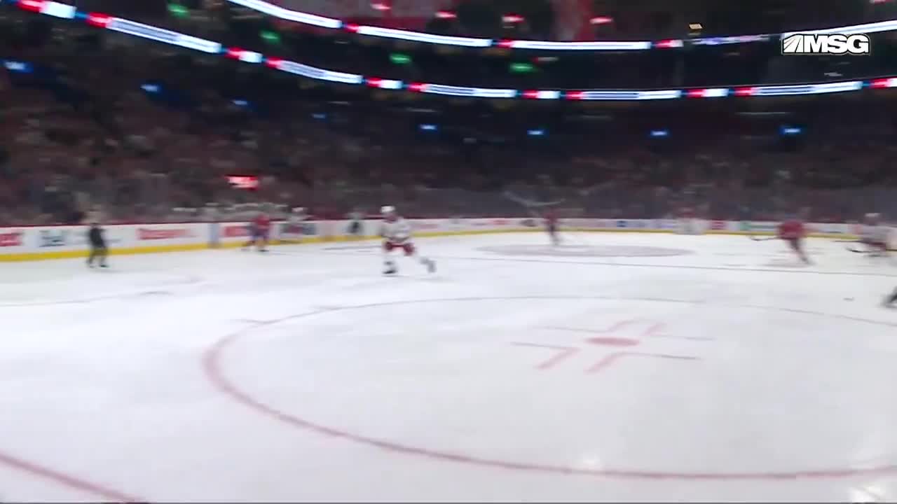 Linesman Scott Cherrey has left the game after taking a puck to the face.