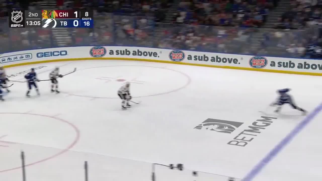 Guentzel tips McDonagh's shot to get the Bolts on the board