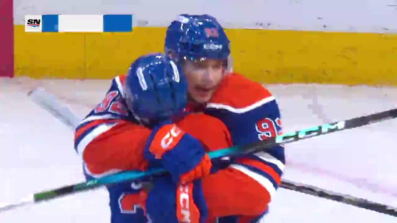 PODKOLZIN GIVES THE OILERS THE LEAD WITH ONE MINUTE LEFT