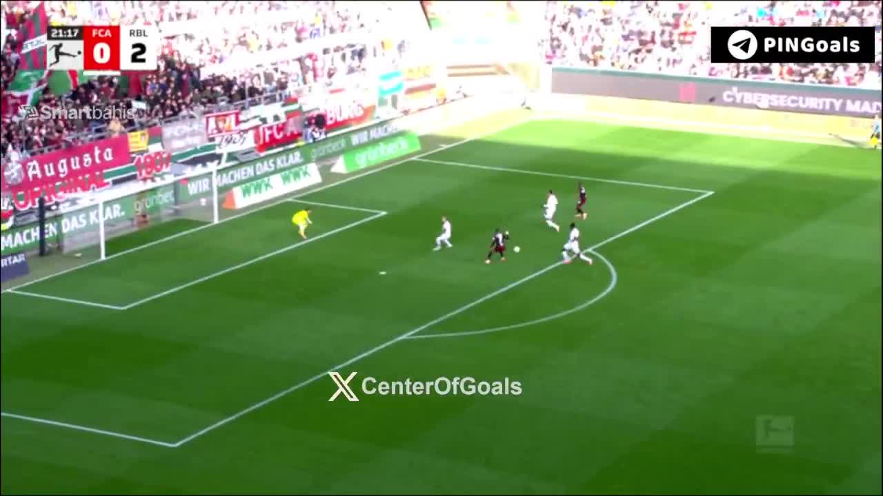 Augsburg 0-3 RB Leipzig - Antonio Nusa 22'