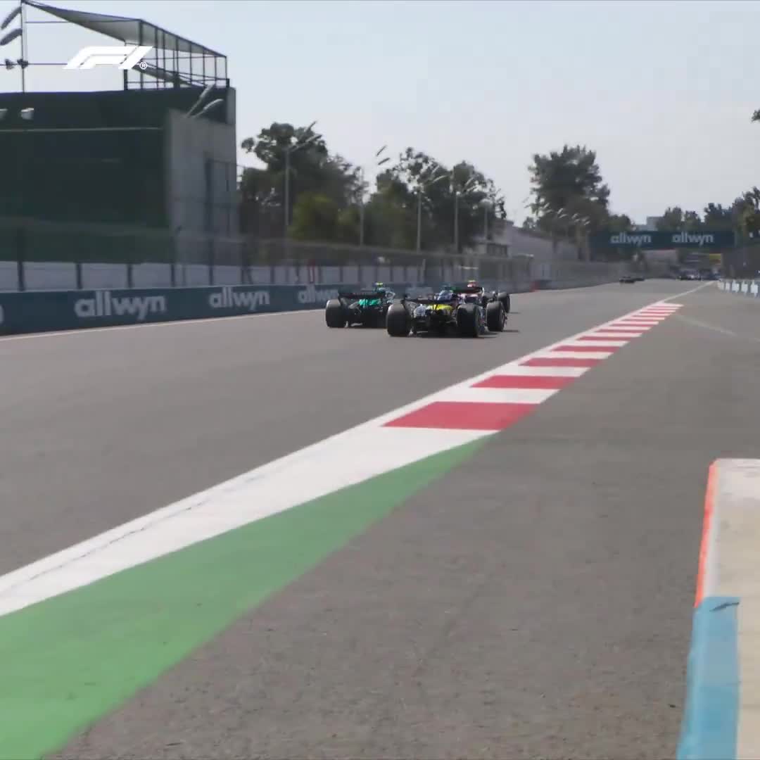 Fernando Alonso completes a double-overtake in Mexico