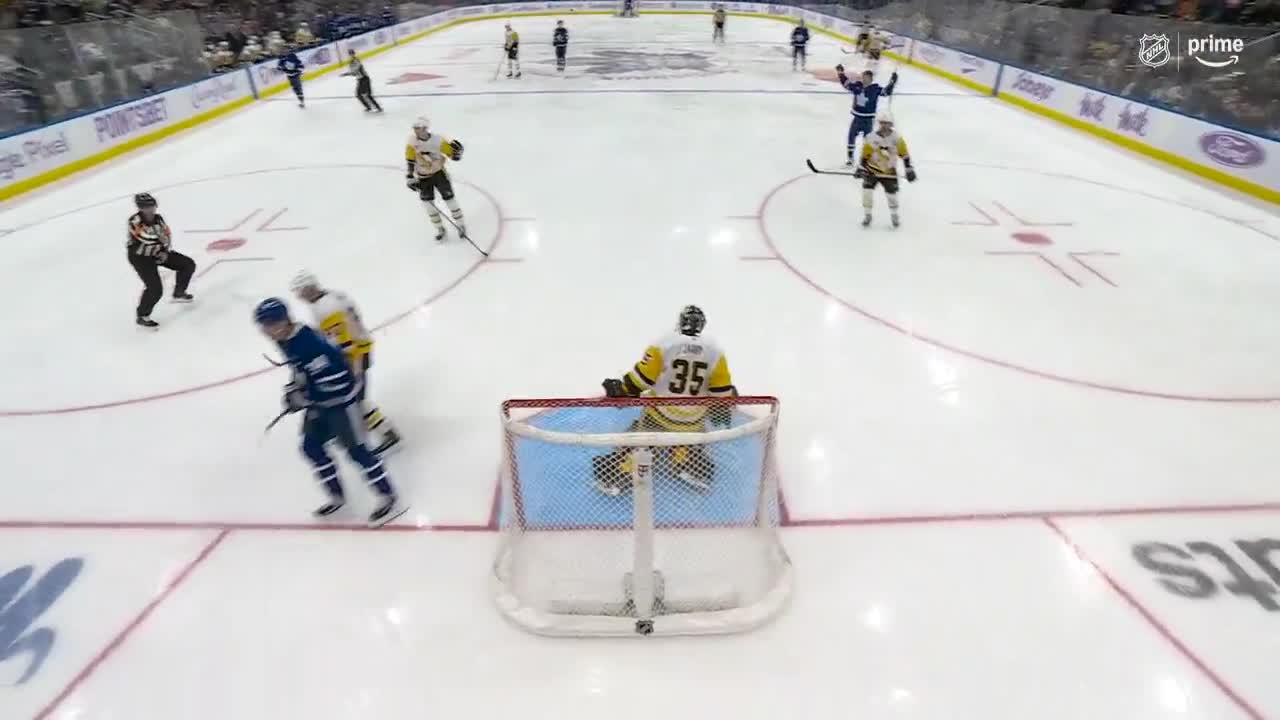 WHATTA PASS BY MCCABE and Matthews puts it home to give the Leafs life