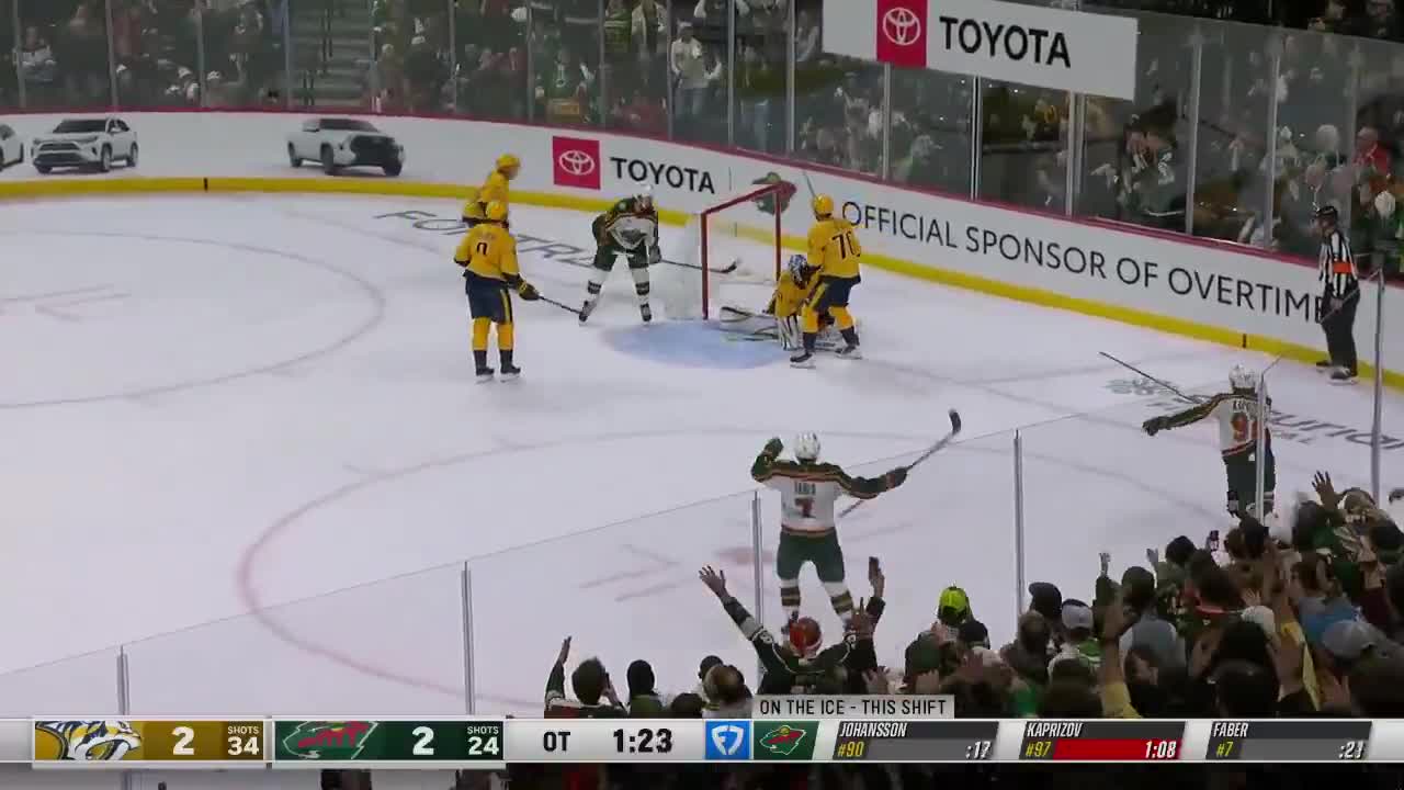 Wild win it in OT in quite the hilarious way after the net is dislodged