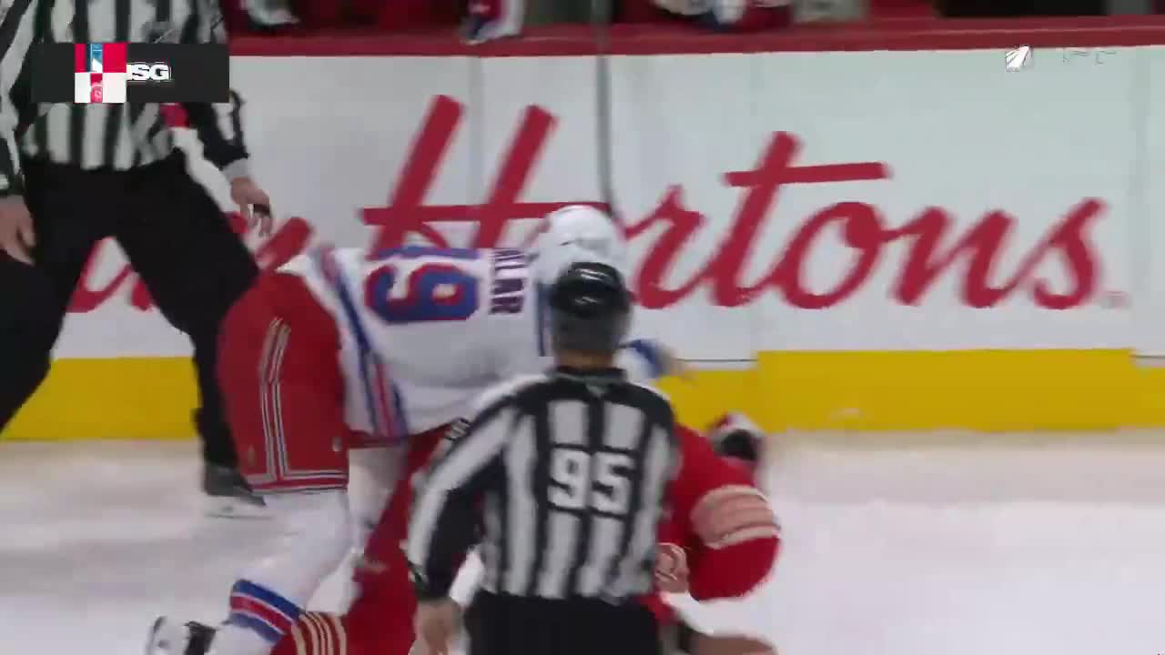 Jaroslav Chmelar in his FIRST NHL GAME made quick work of Hamonic