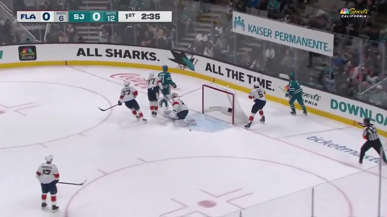 SMITH TO CELEBRINI AND THE SHARKS GET THE FIRST GOAL