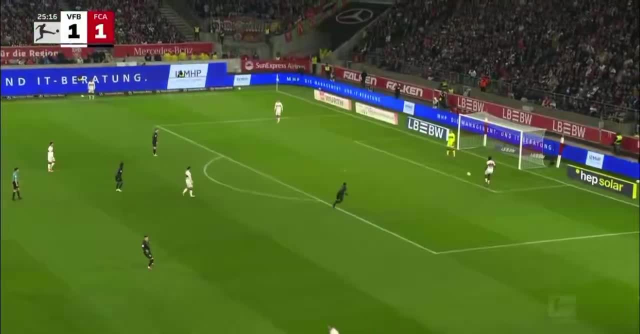 Stuttgart 1 - [2]] Augsburg - Han-Noah Massengo 26'