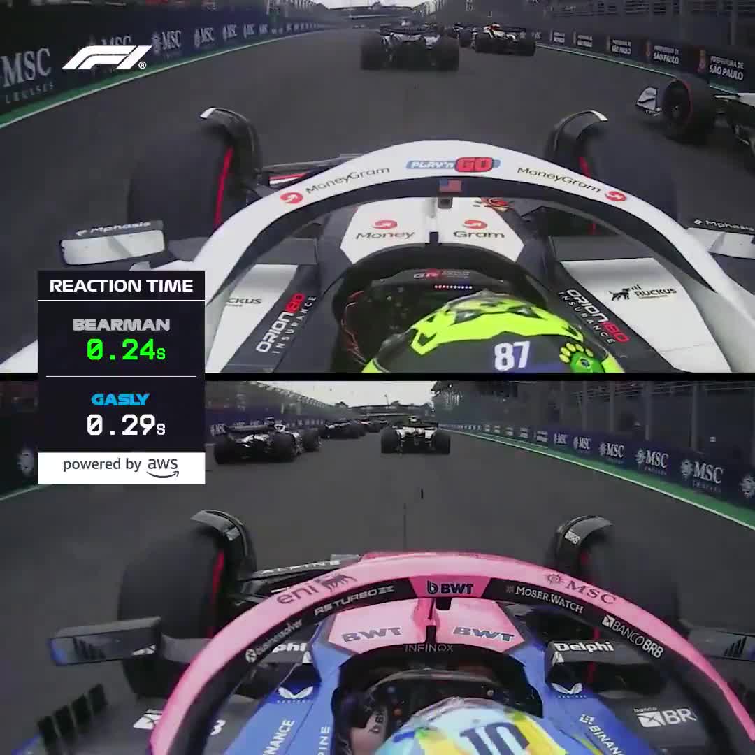 Ollie and Pierre launched off the line in Sao Paulo... and the battles didn't stop at the first corner
