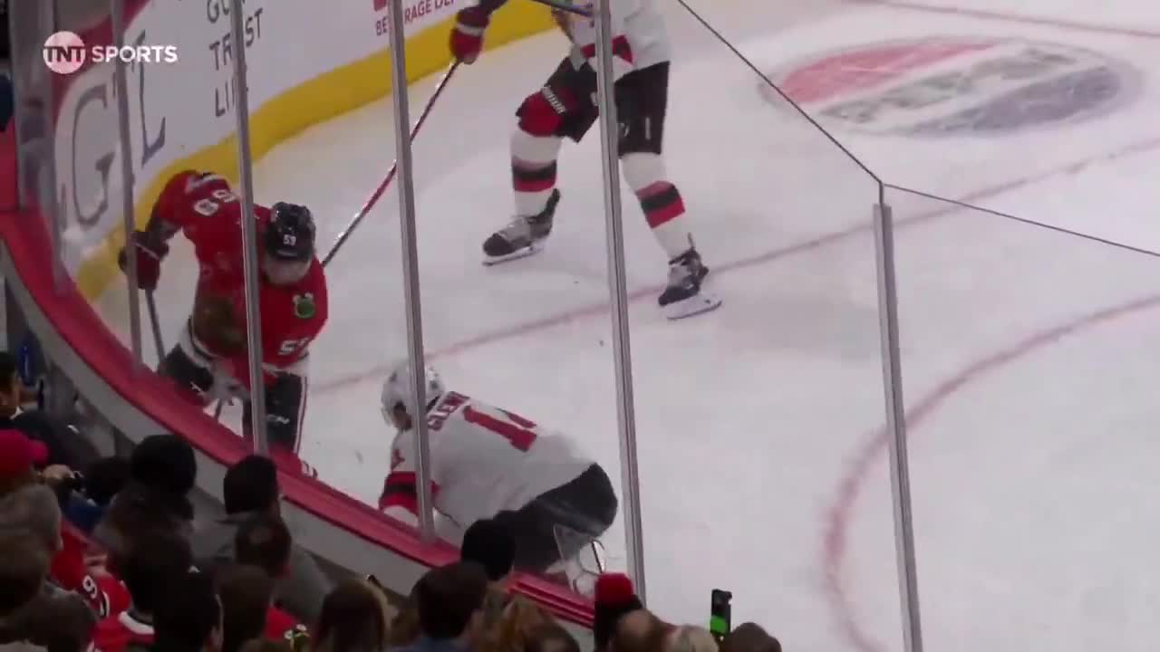 Dangerous hit from Brenden Dillon, who according to the broadcast has already laid three hits on Bedard in the first period. Here he elbows and boards Bertuzzi