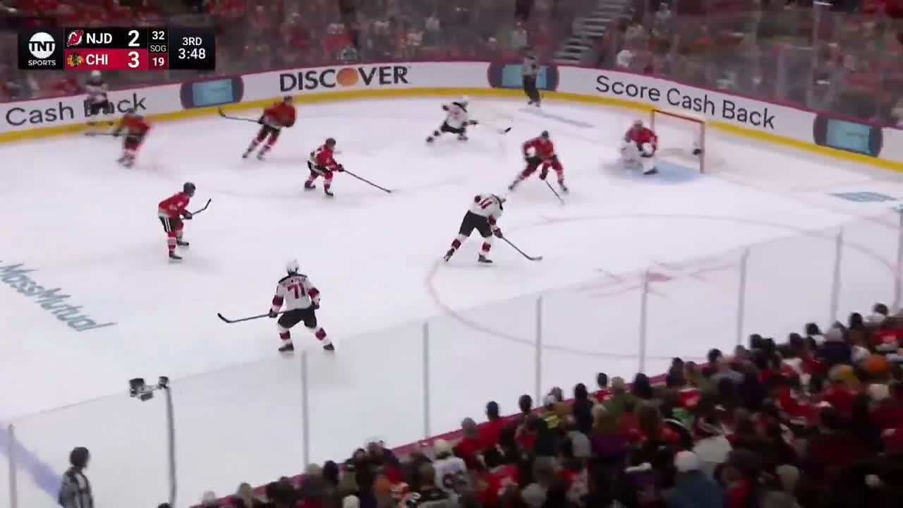 Simon Nemec scores his second goal of the game with another goal that gets facilitated by Jack Hughes