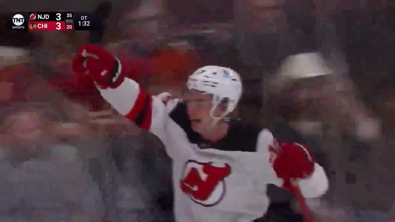 Simon Nemec completes the hat trick with the overtime winner for New Jersey