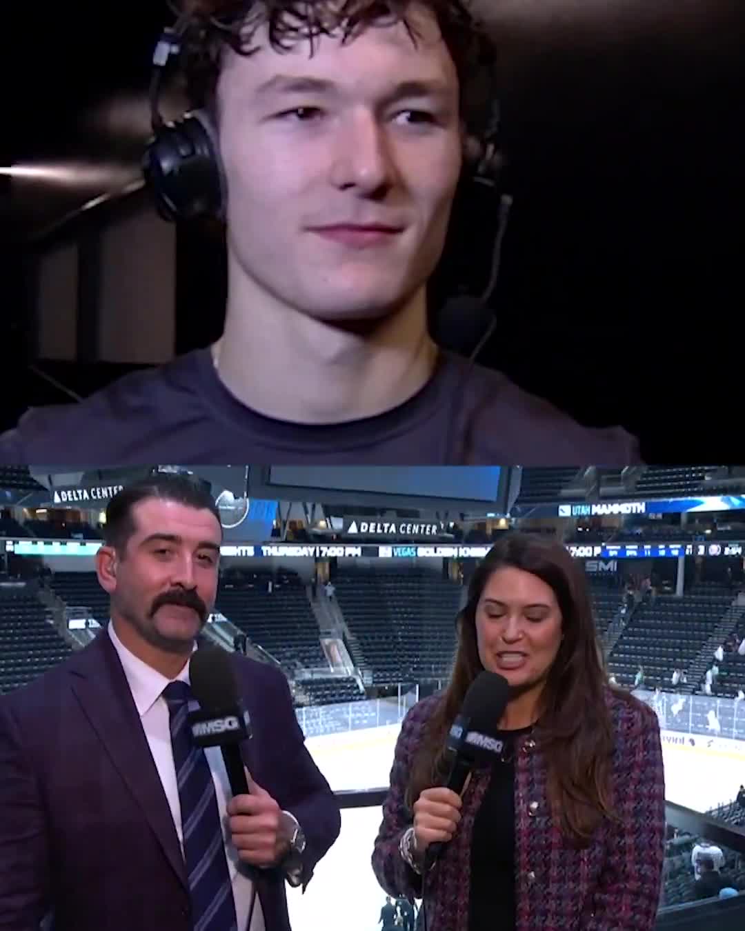 Matthew Schaefer became the youngest player in NHL history to score an overtime goal, then chirped Cal Clutterbuck during his postgame interview.