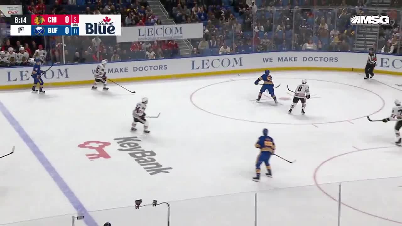 A slick pass from Tage Thompson helps the Buffalo Sabres get on the board first