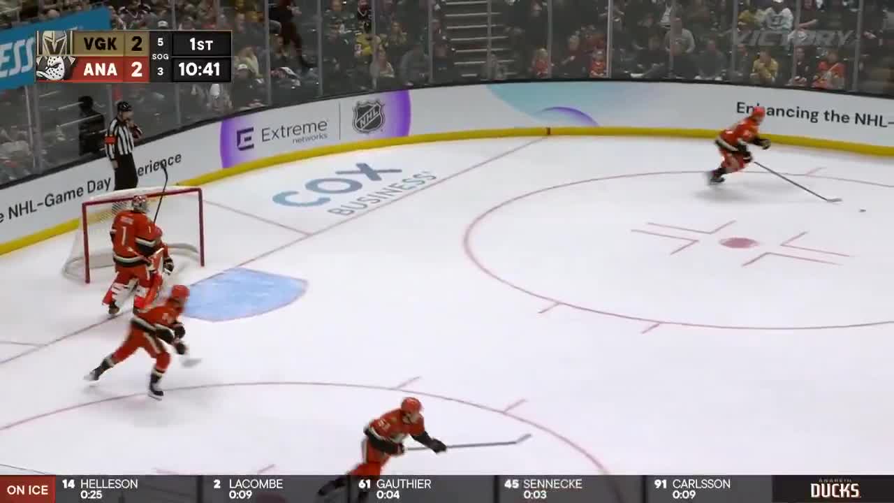 Mitch tried for the through the legs goal, but Dostal denies it